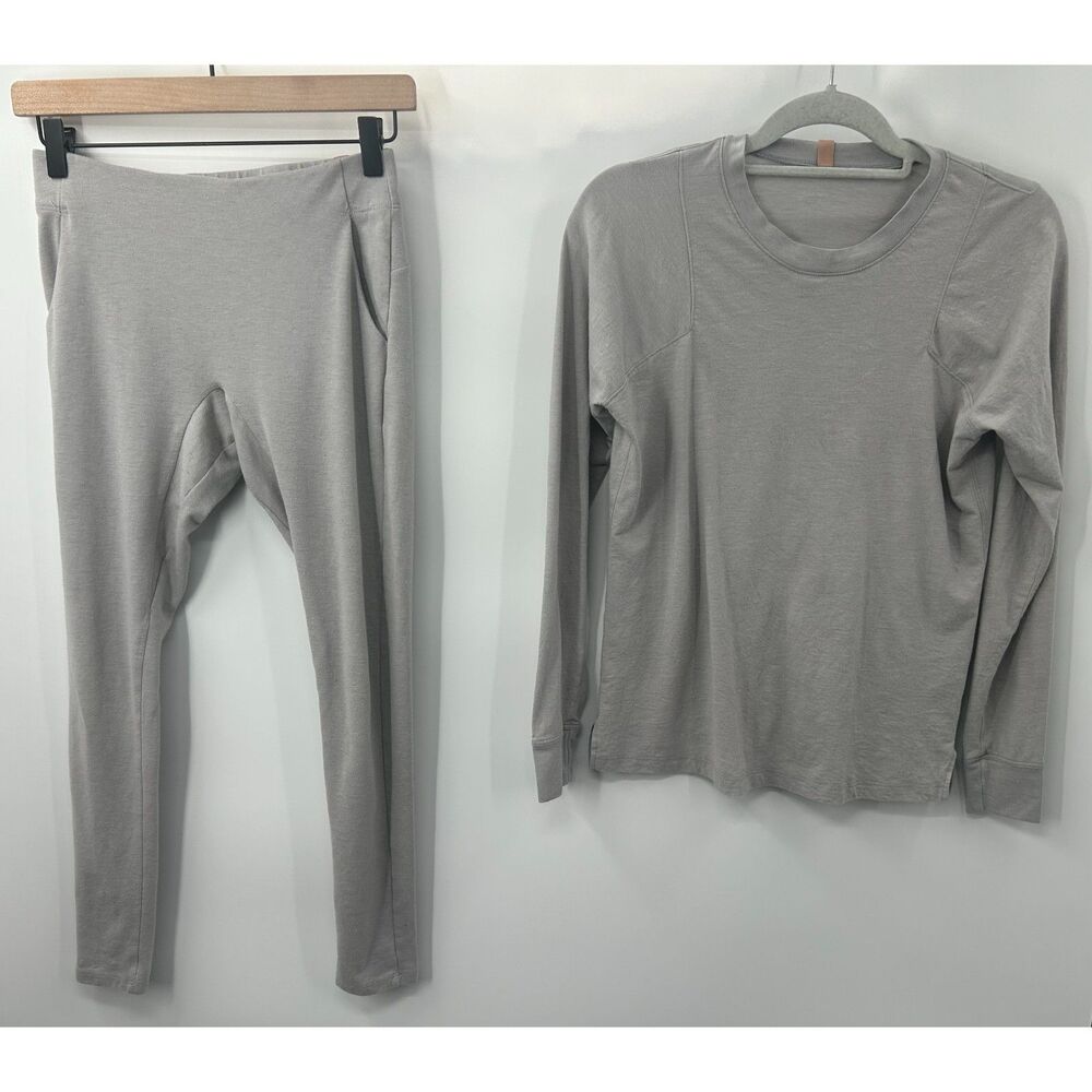 Lunya Restore Pyjama Travel Set Women's Size XS Light Grey Pajama